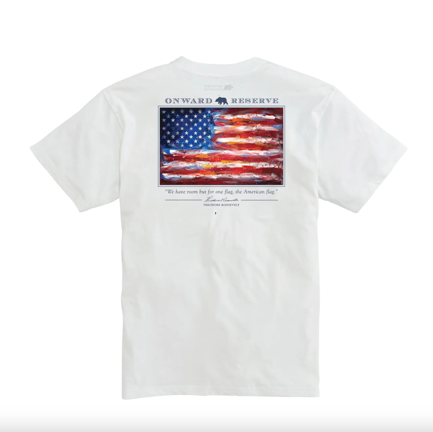 American Flag Tee-White