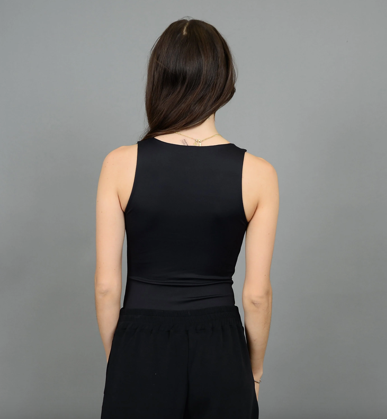 Viola Shirred Bodysuit-Black
