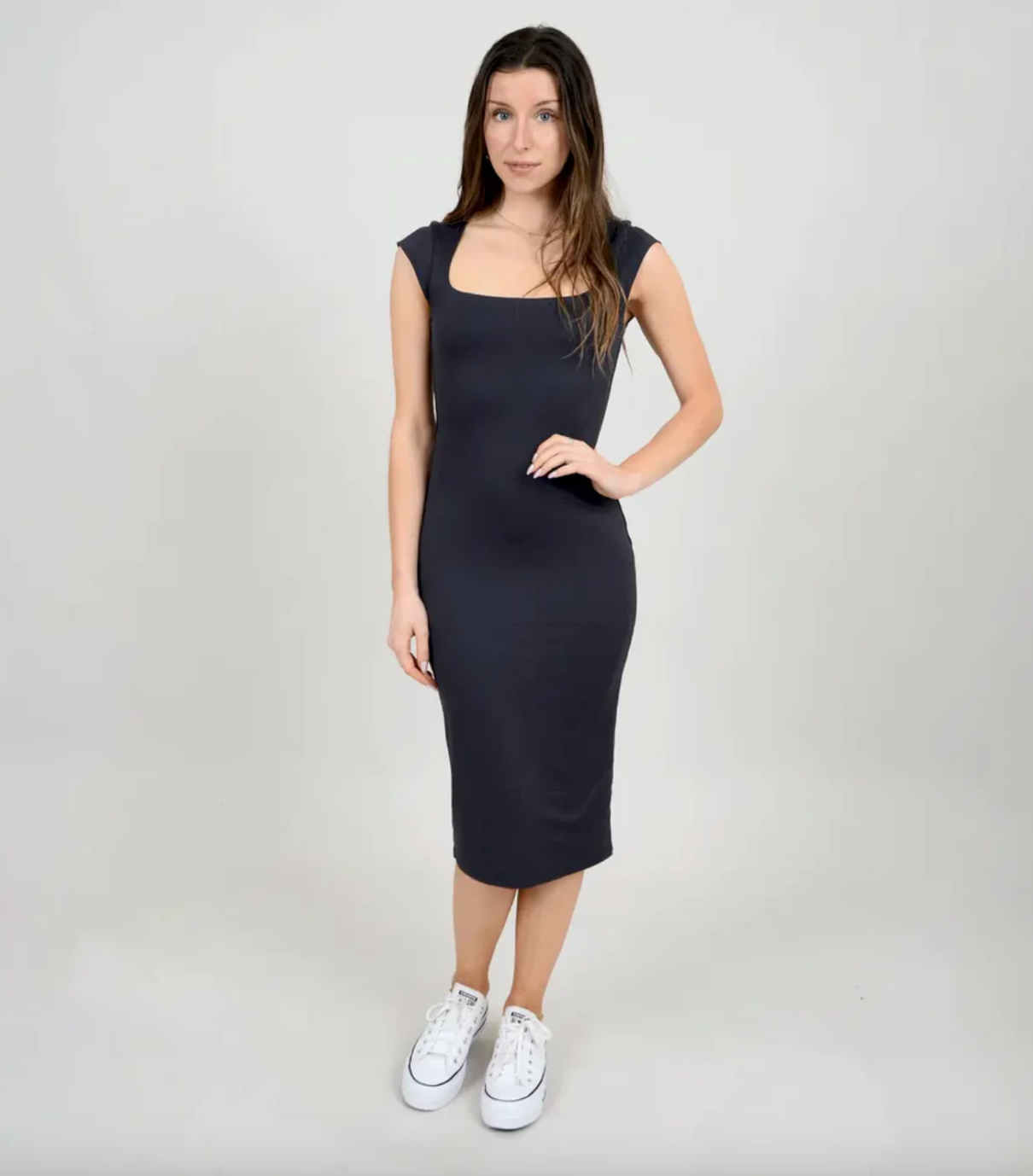 Tiara Rib Dress-Black