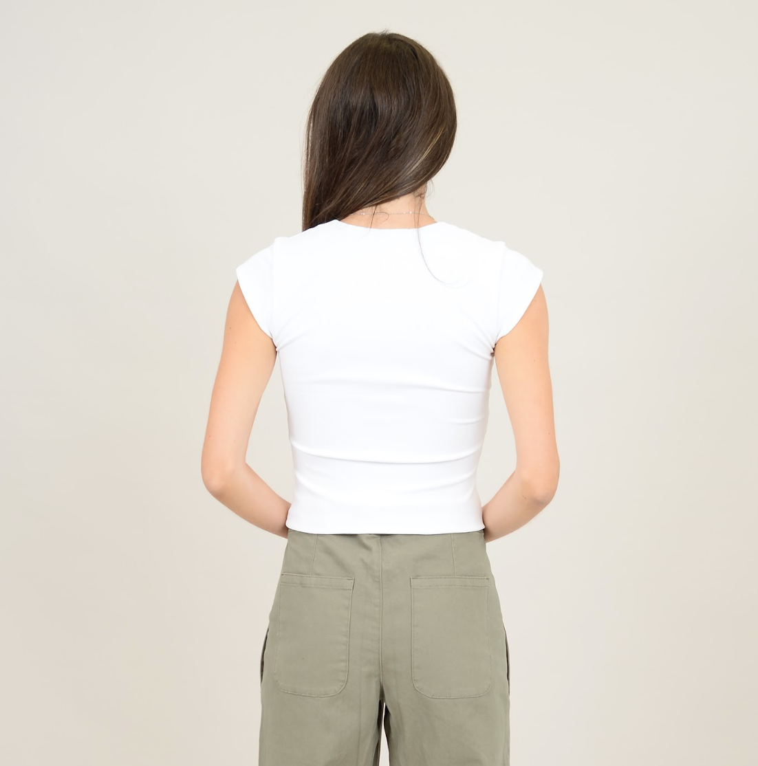 Cap Sleeve Top-White