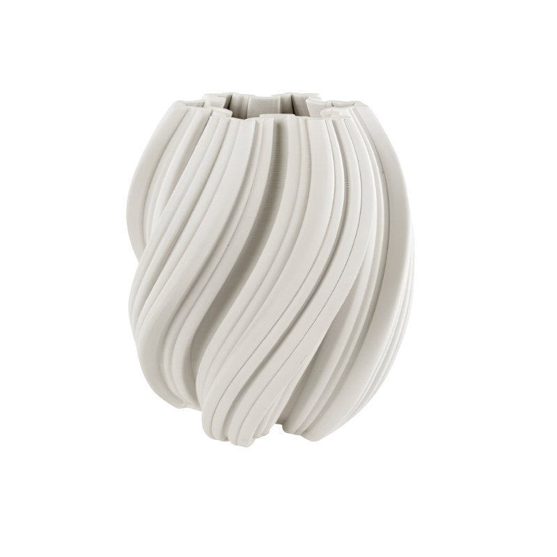 White Ceramic Textured Swirl Vase (2 Sizes)