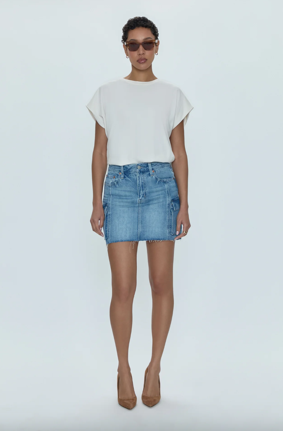 Rhea Mini Skirt-Blue