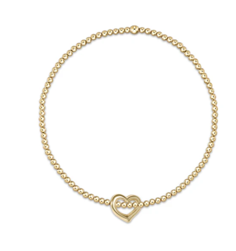 Classic Gold 2mm Bracelet-Love Charm