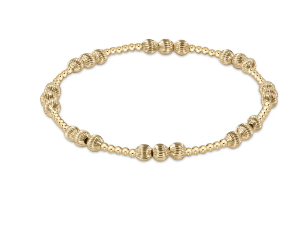 Dignity Joy Pattern 4mm Bead Bracelet-Gold