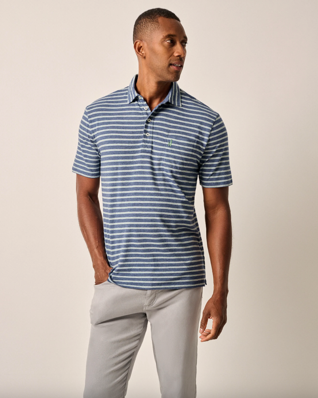 Matthis Stripe Polo-Ocean