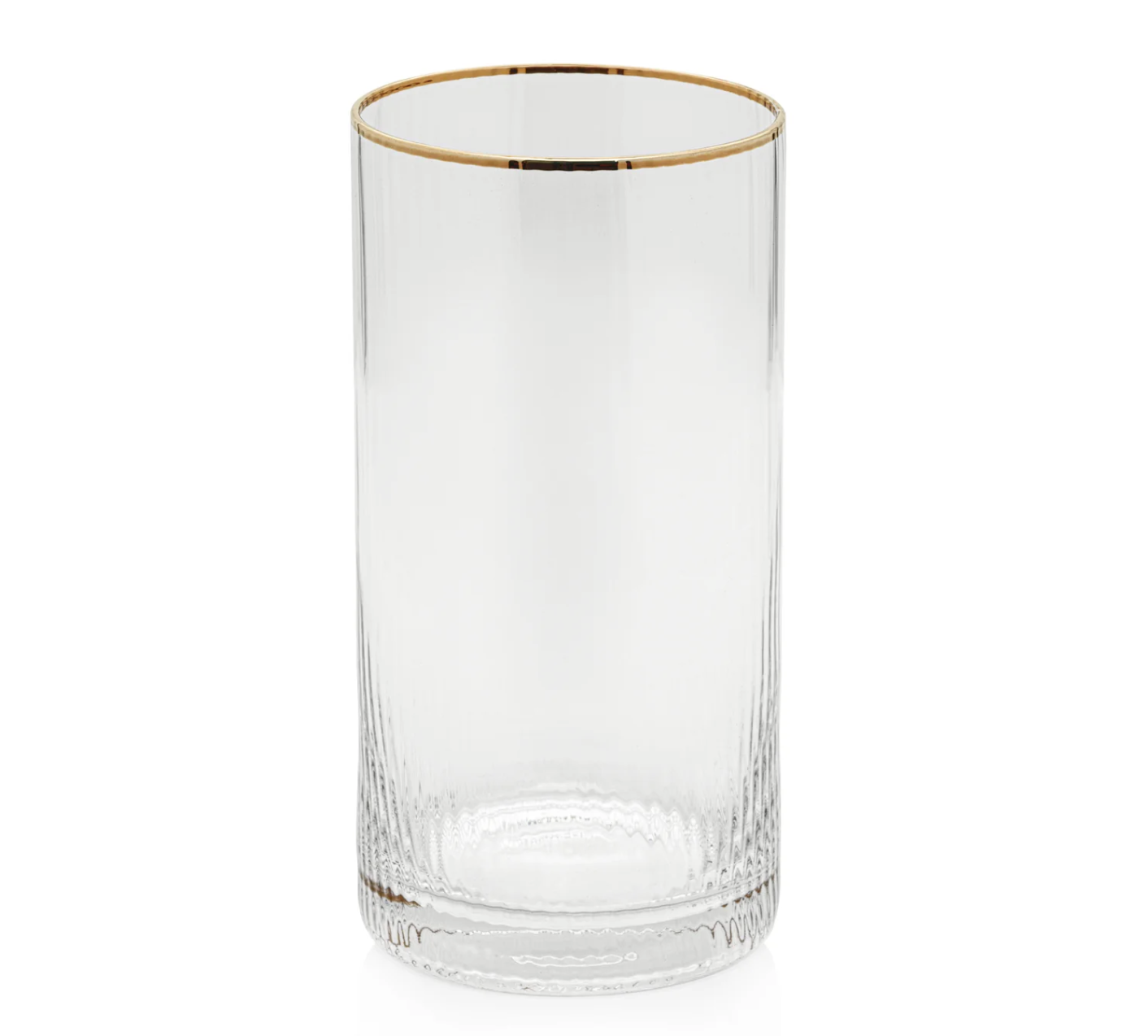 Optic High Ball Glass w/ Gold Rim