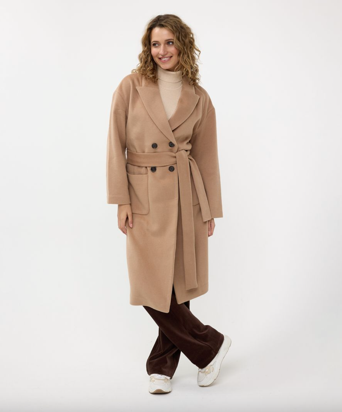 Patch Pocket Coat-Camel - Main Image