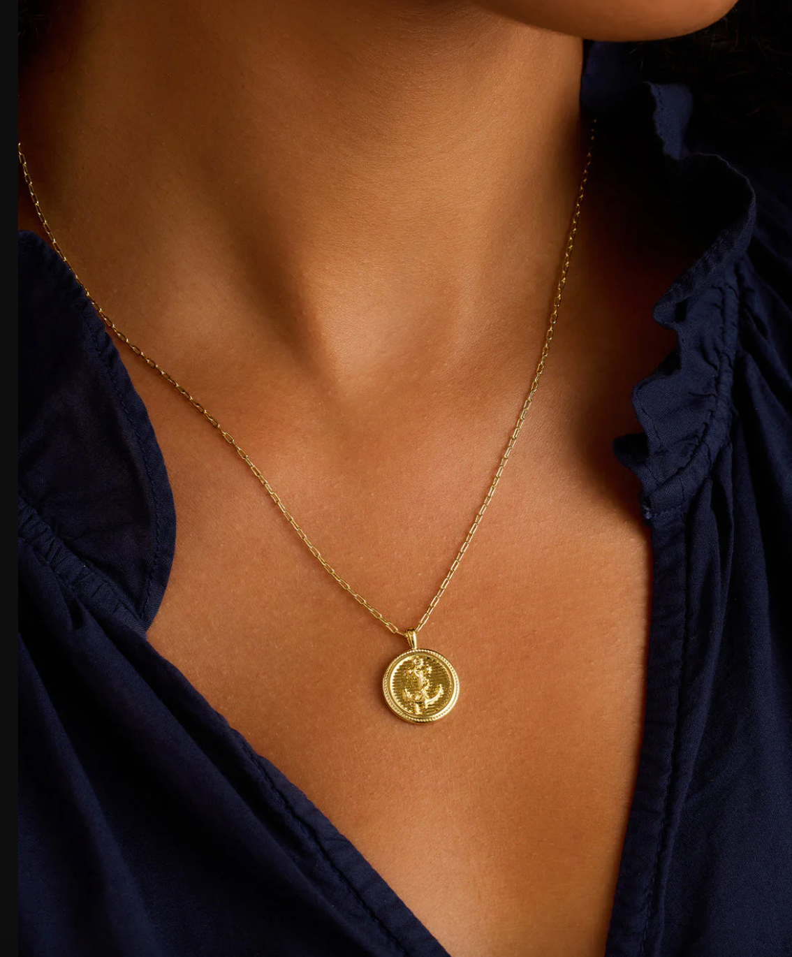 Anchor Coin Necklace