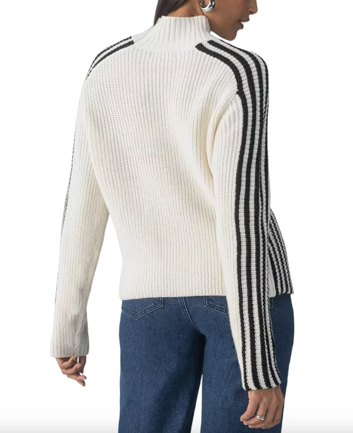 Sporty Stripe Sweater-Chalk