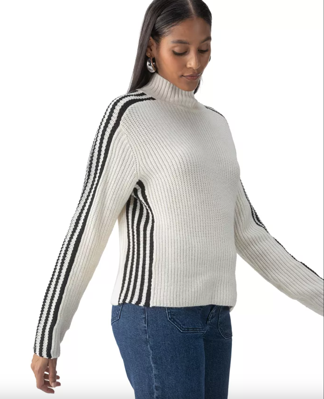 Sporty Stripe Sweater-Chalk