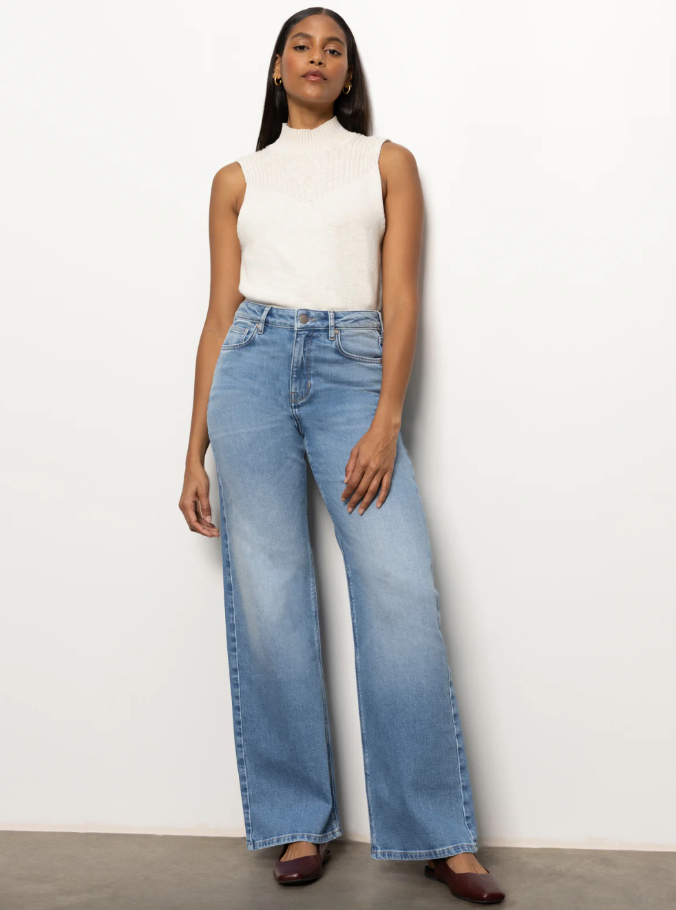 Rib Mock Tank-Oat