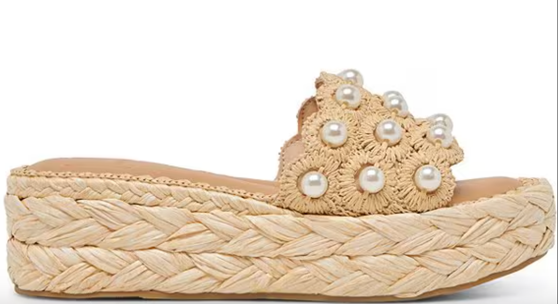Caper Pearl Sandal-Natural Raffia