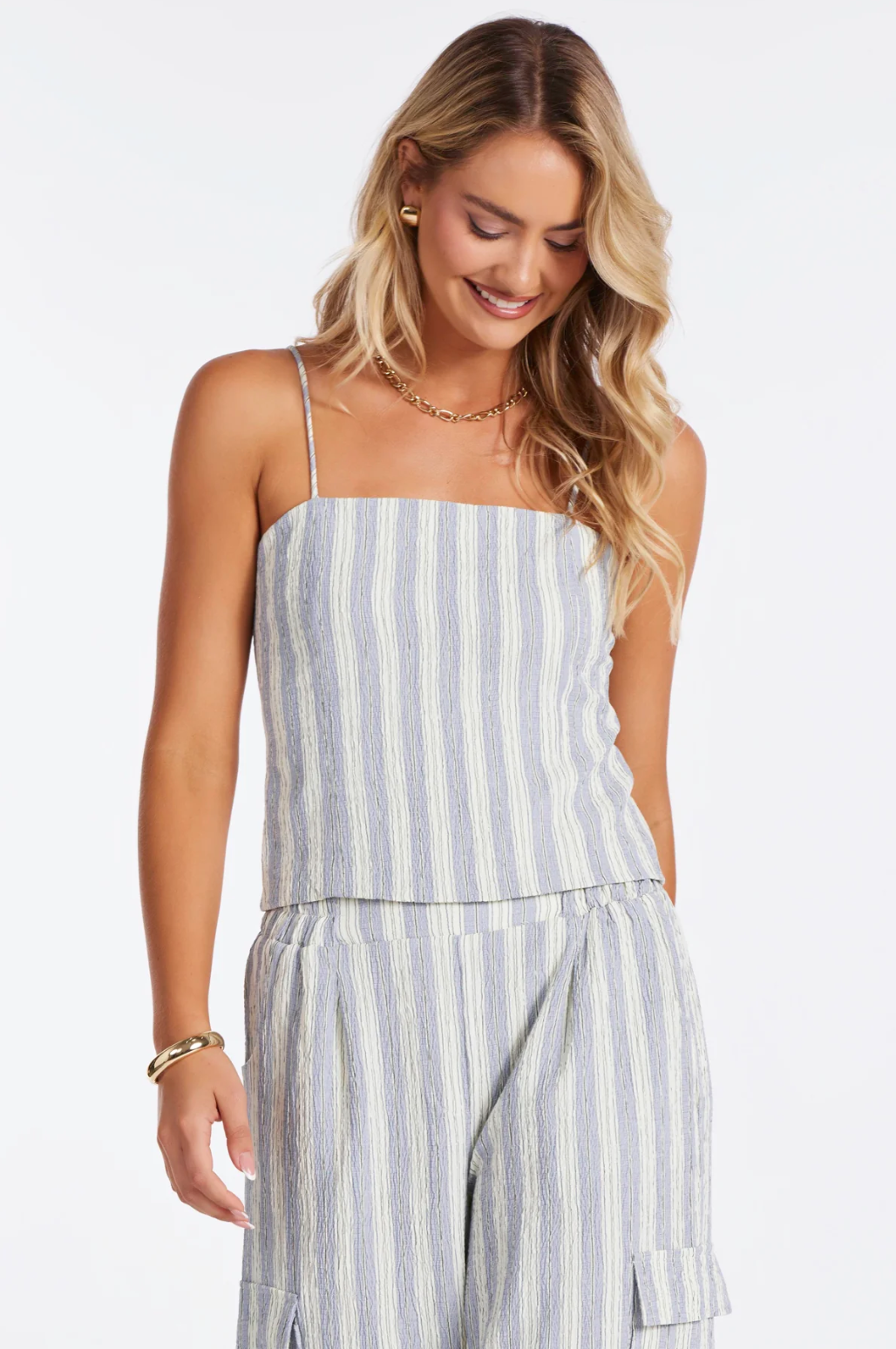 Coastal Crop Top-Blue