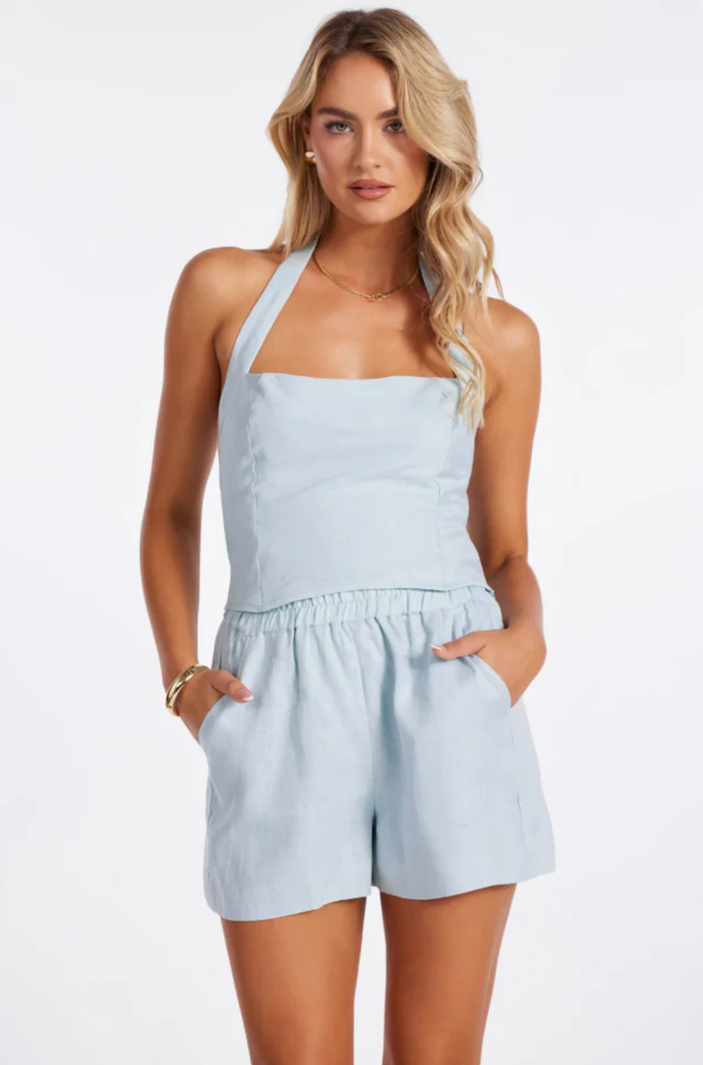 Positano Halter Top-Lake