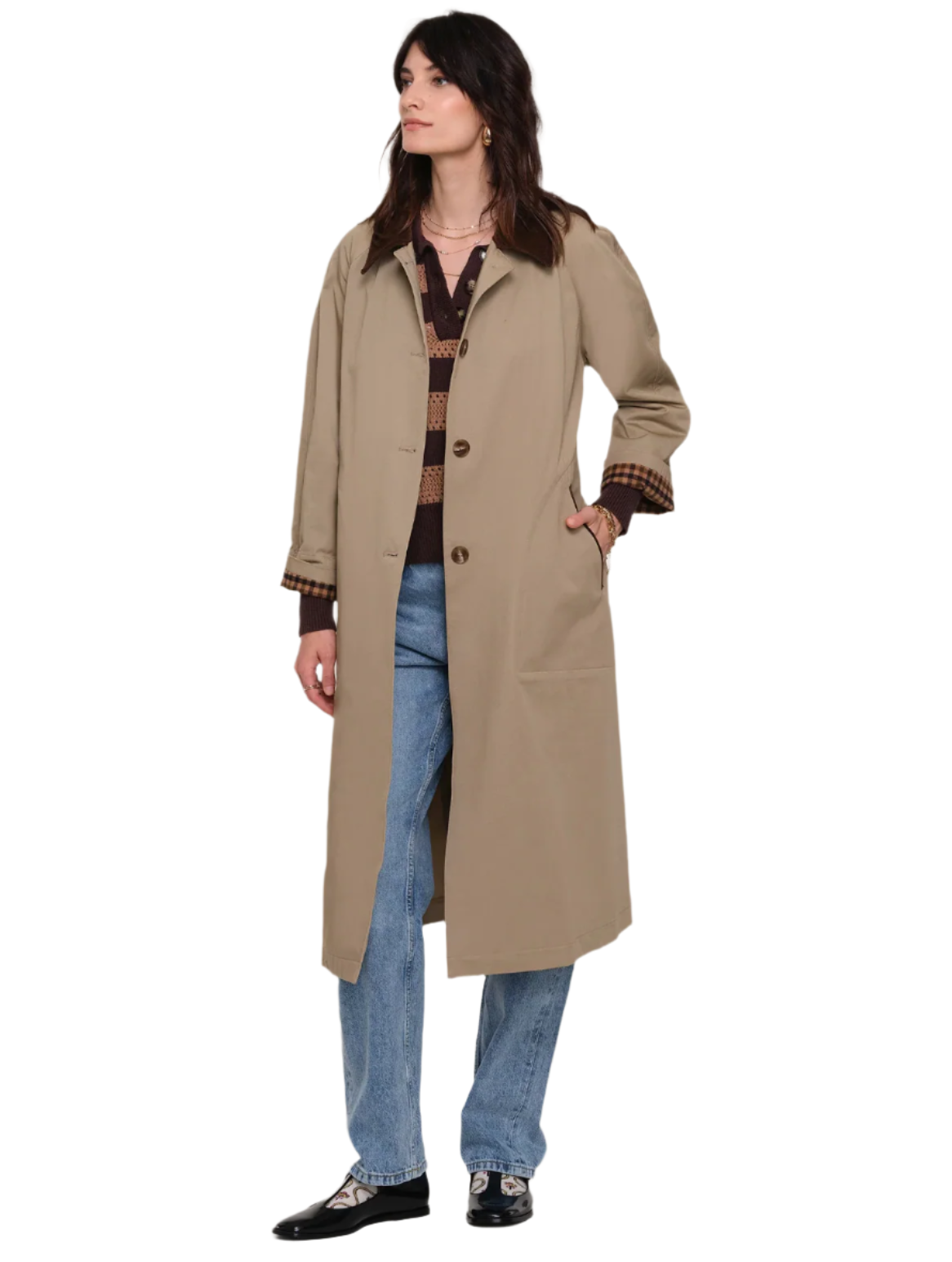 Beatriz Trench Coat-Khaki