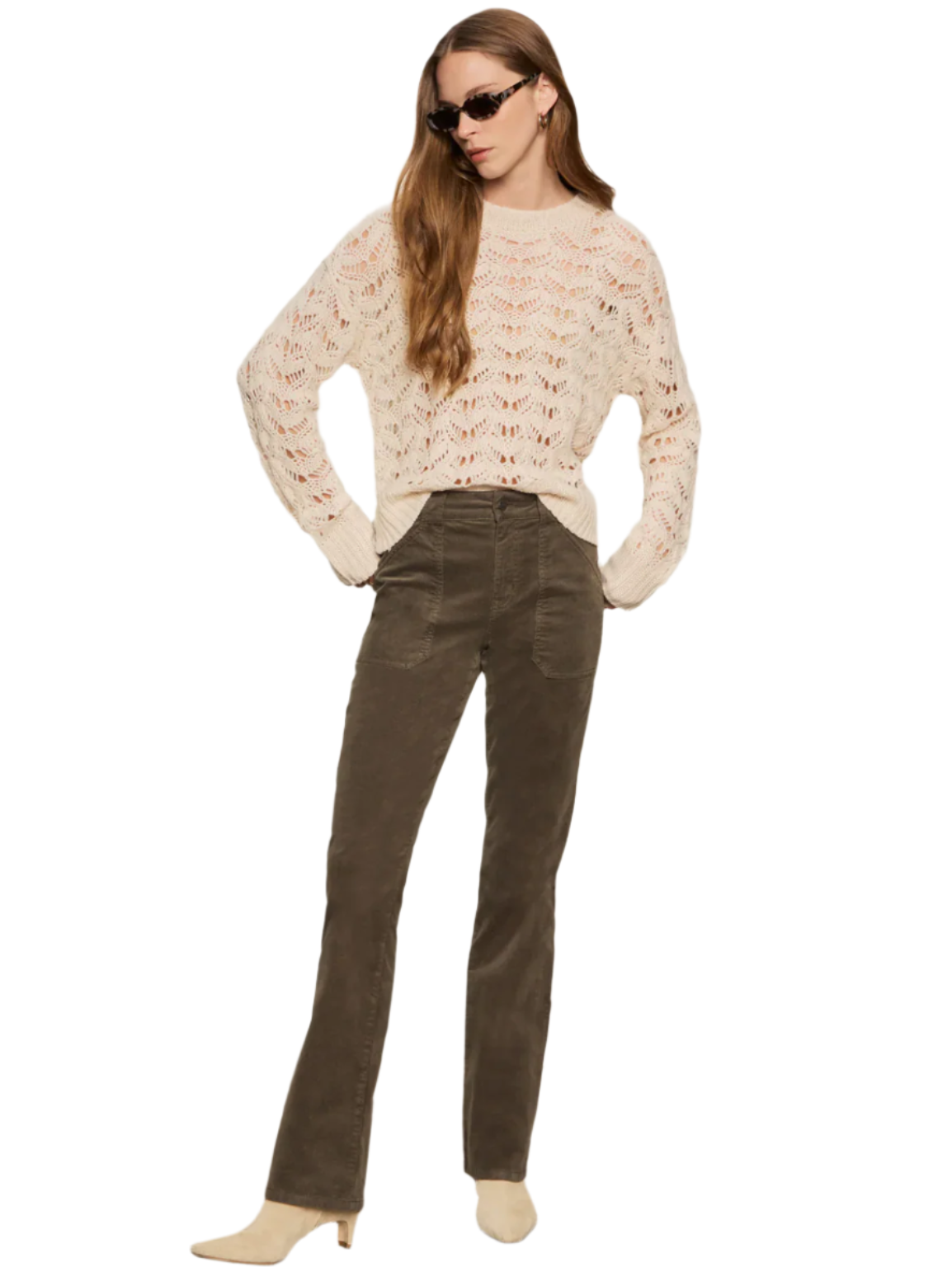 Boheme Open Stitch Sweater-Light Oat