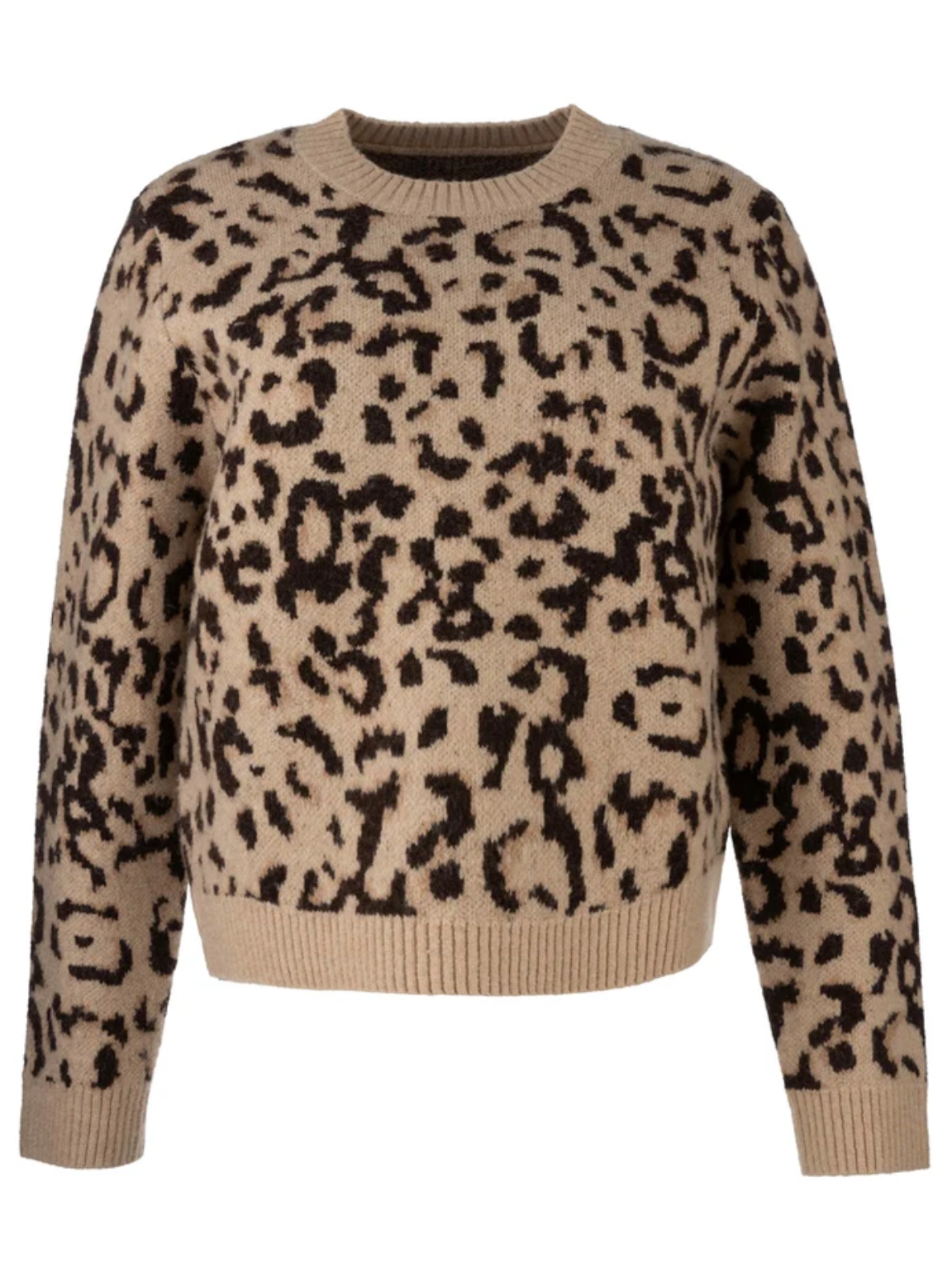Gisela Animal Print Sweater-Brown