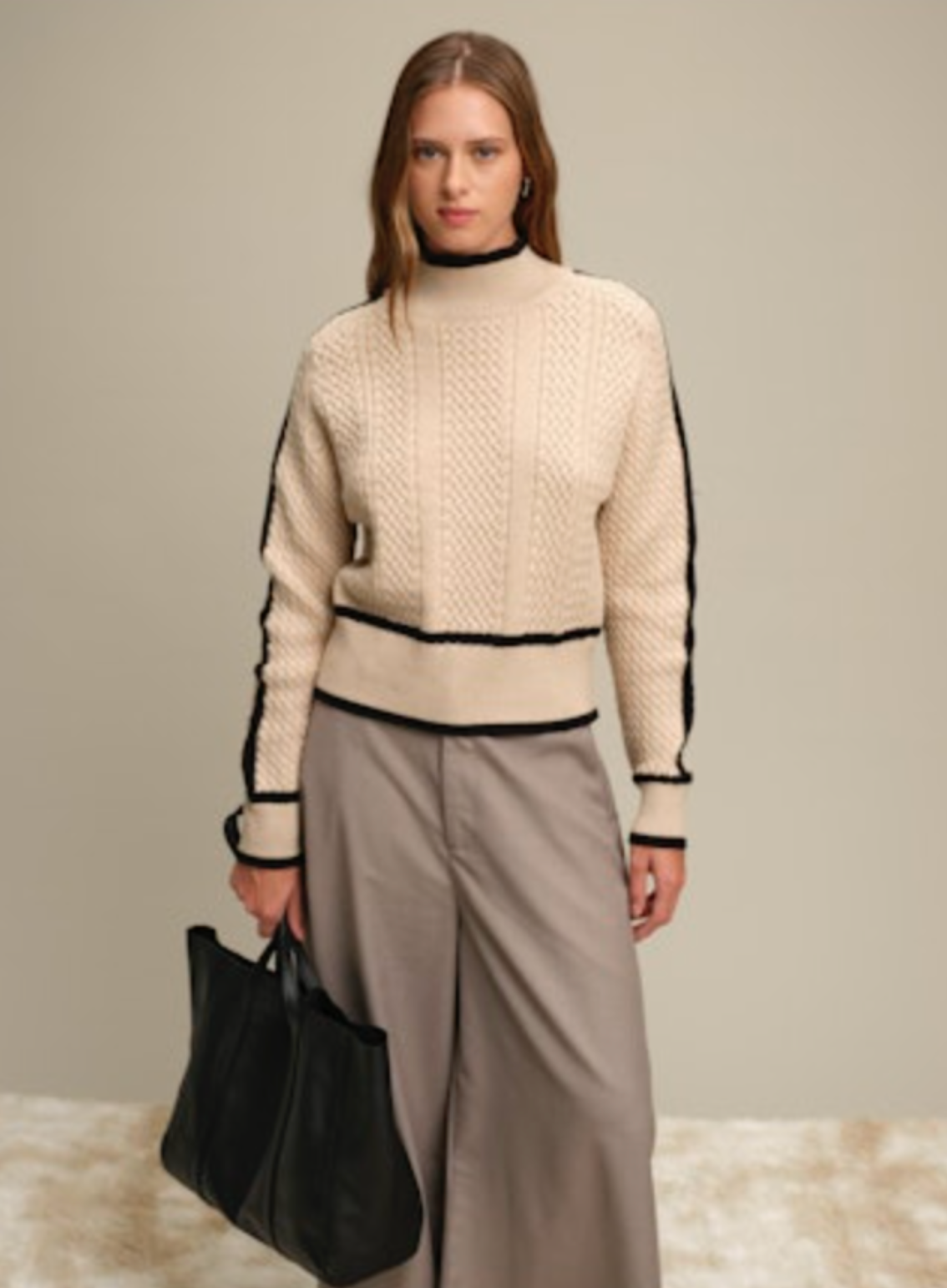 Kevin Sweater-Ecru/Black