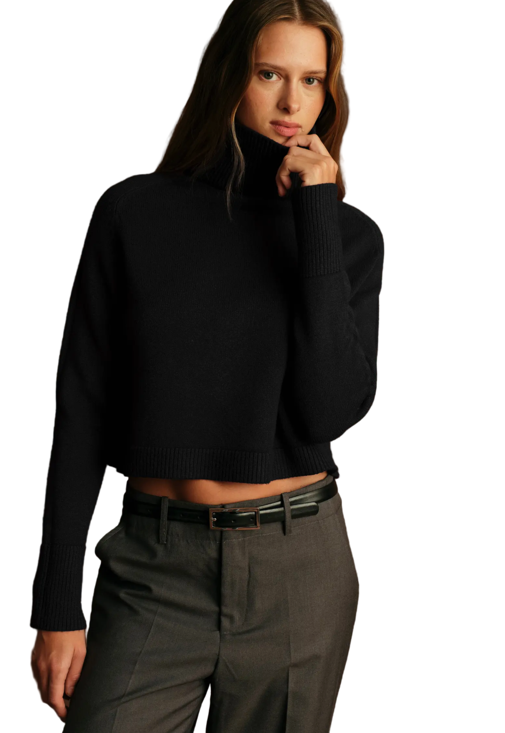Pugliese Crop Sweater-Black