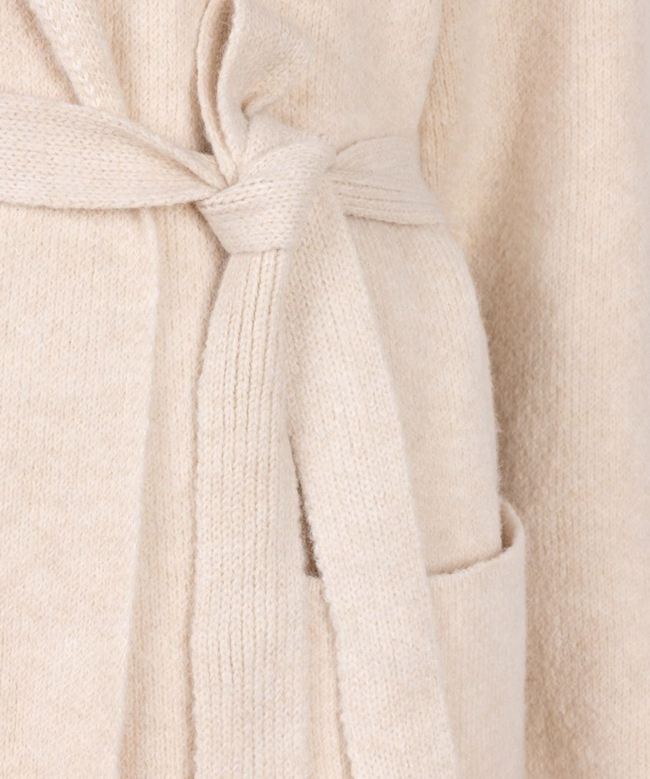 Belted Cardigan-Cream