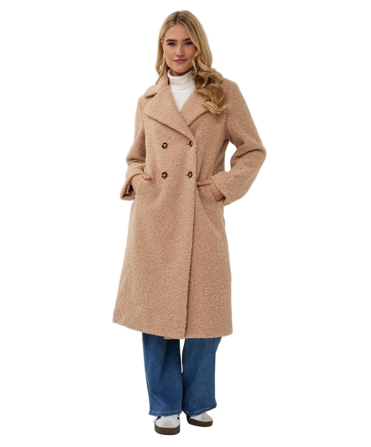 Parisian Boucle Coat-Sand