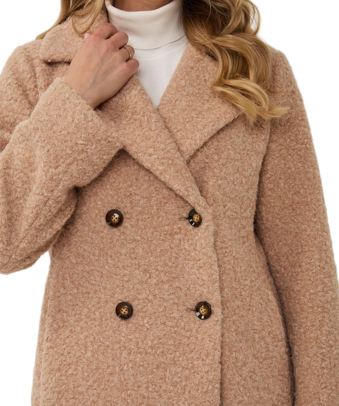 Parisian Boucle Coat-Sand