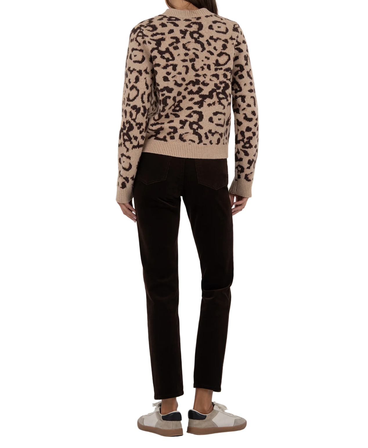 Gisela Animal Print Sweater-Brown
