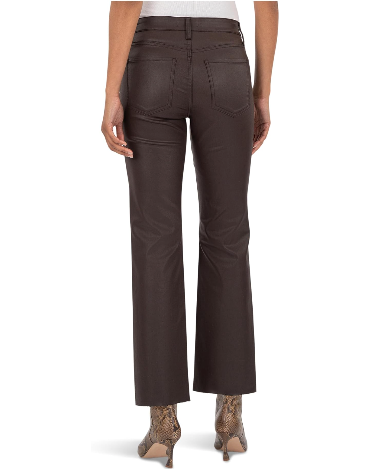 Kelsey Coated Ankle Flare-Chocolate