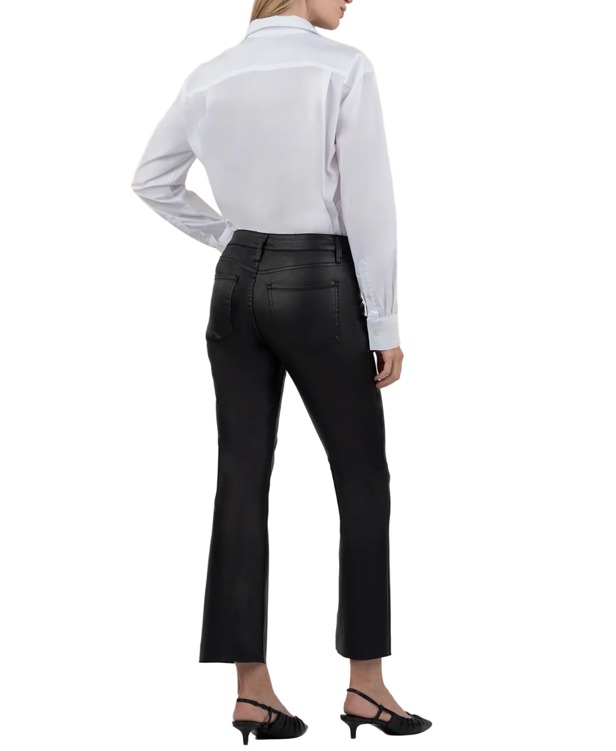 Kelsey Coated Ankle Flare-Black