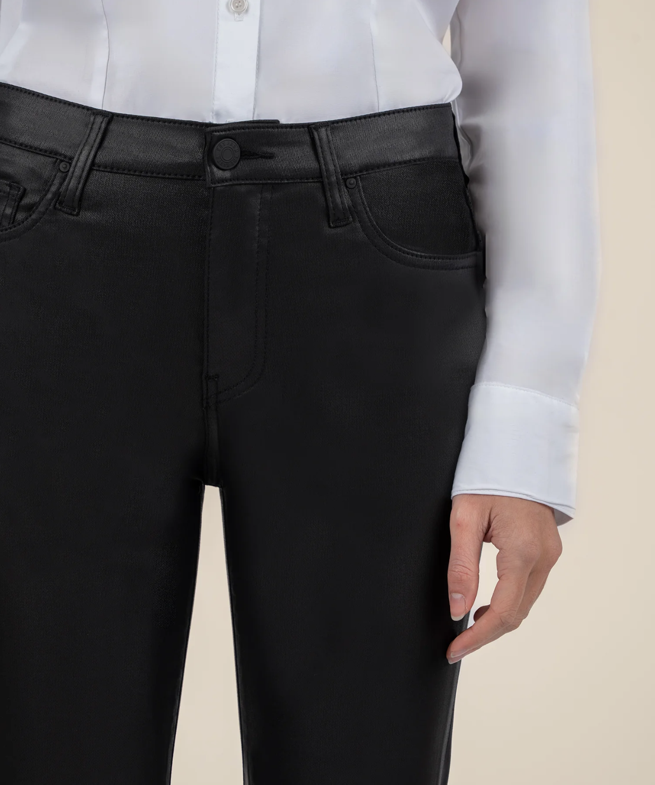 Kelsey Coated Ankle Flare-Black