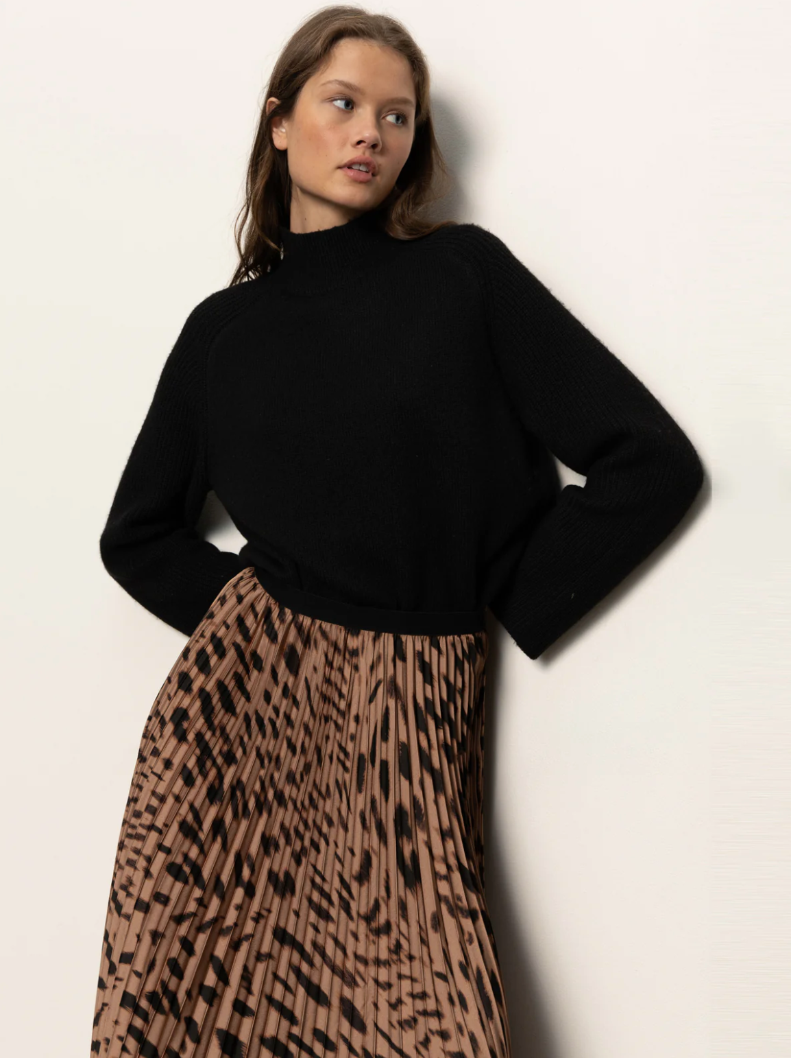 Nostalgia Leopard Print Skirt-Brown