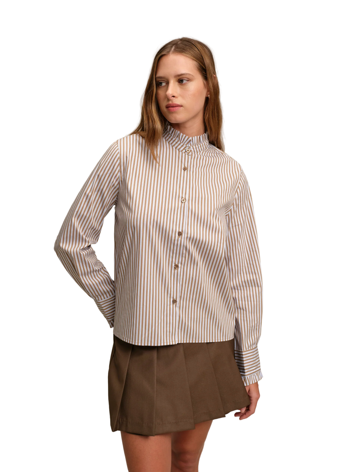 Oscar Striped Shirt-Brown