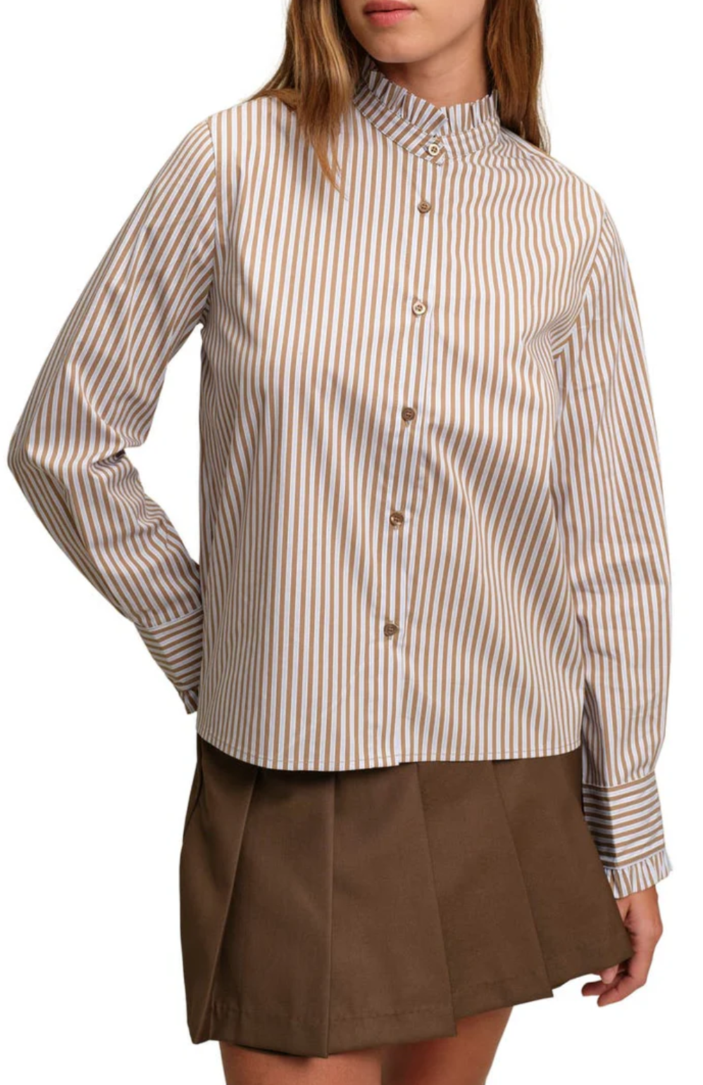 Oscar Striped Shirt-Brown