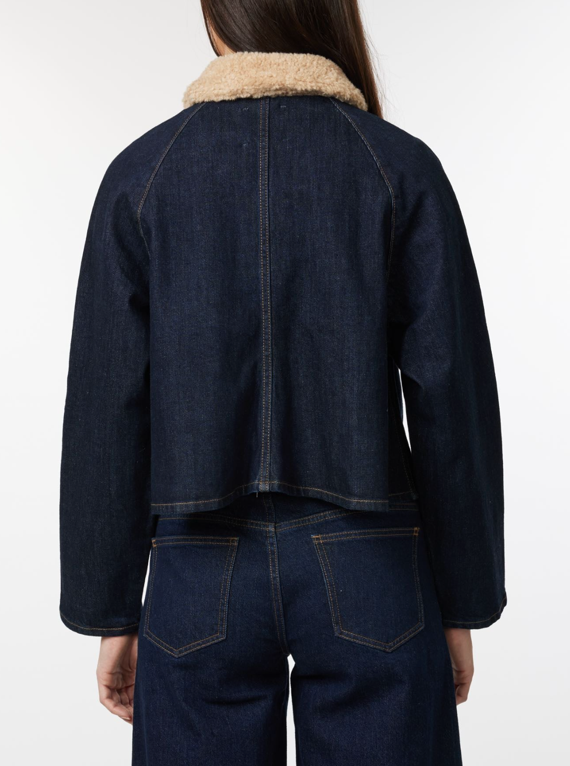Cropped Barn Jacket-Dark Denim
