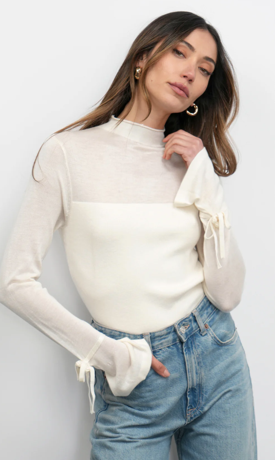 Valerie Yoke Top-Ivory