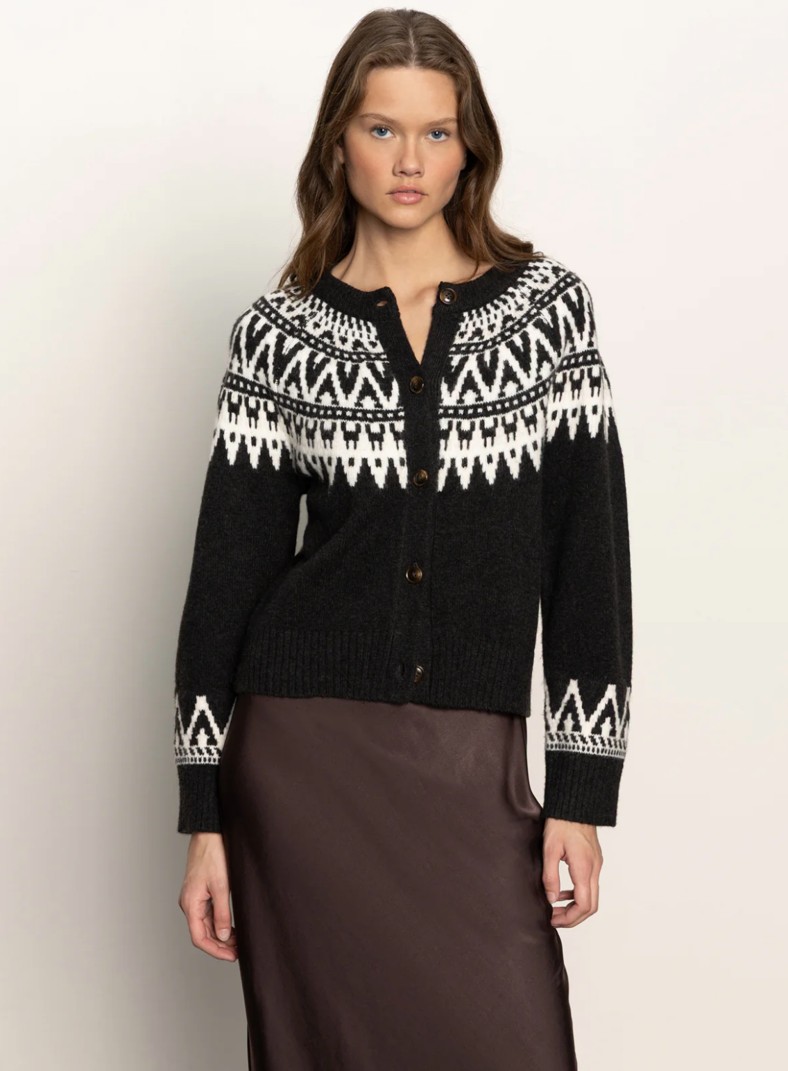 Fairisle Cardi-Ink Multi