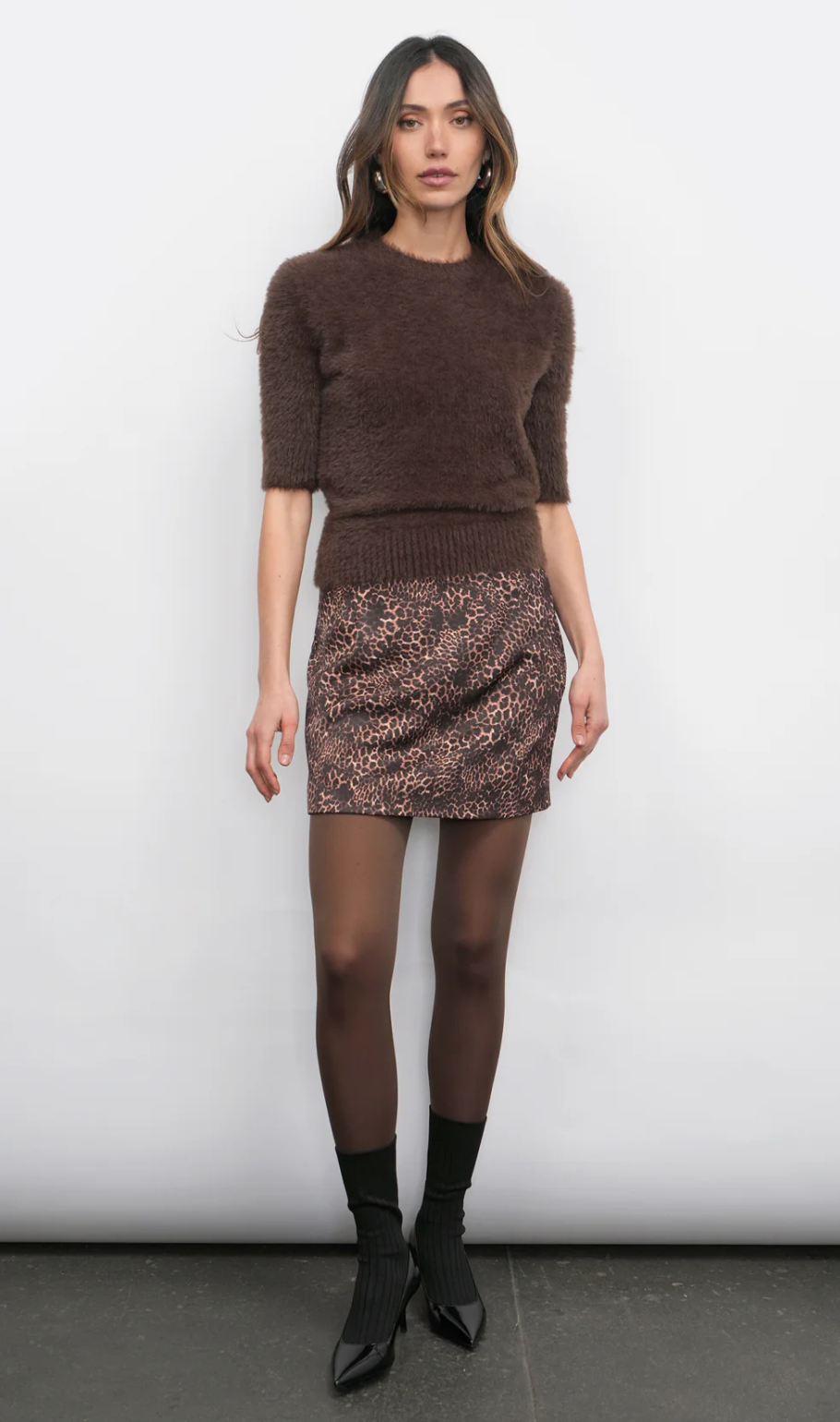 Odette Fuzzy Sweater-Espresso
