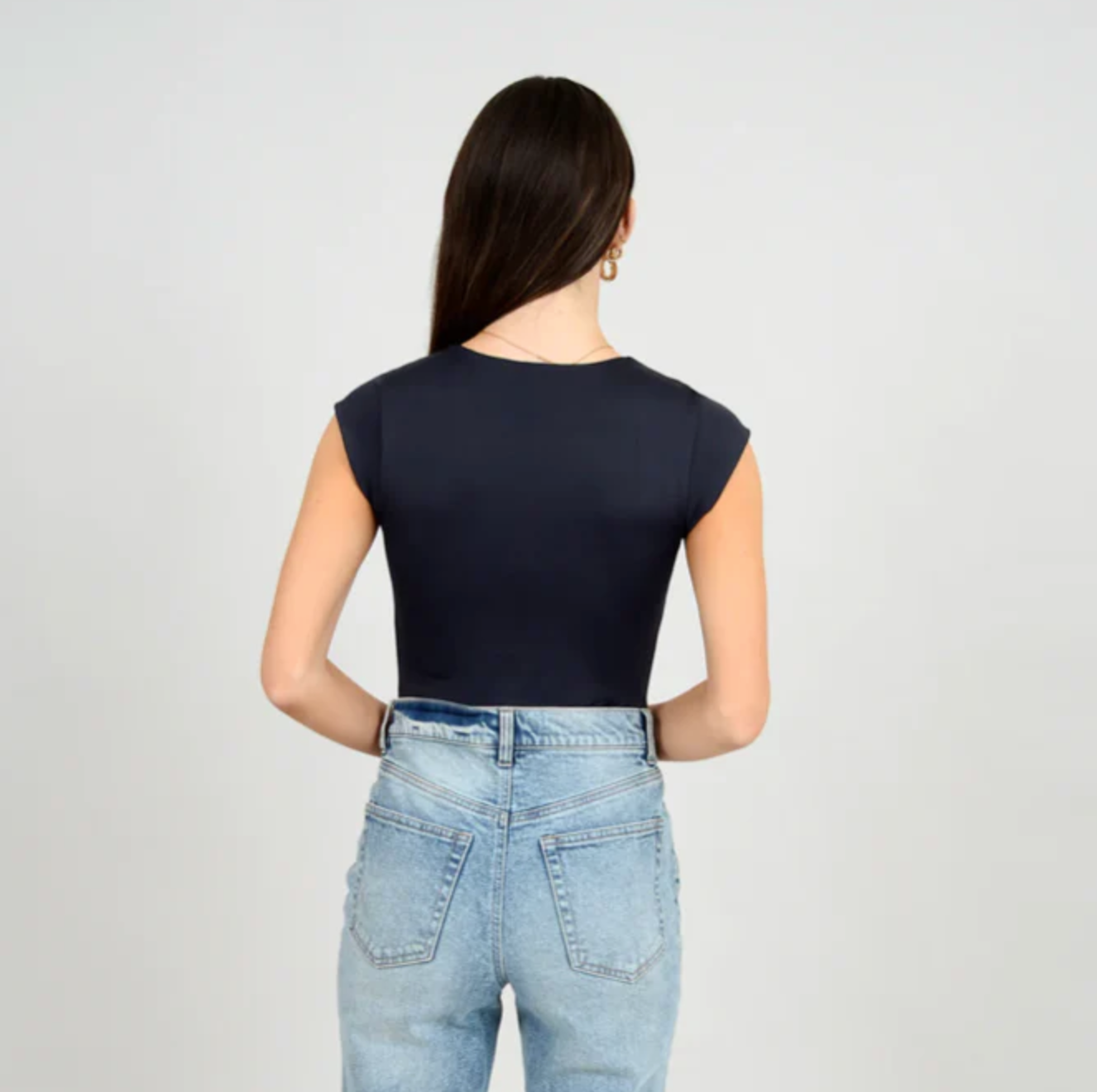 Tiara Ribbed Bodysuit-Black