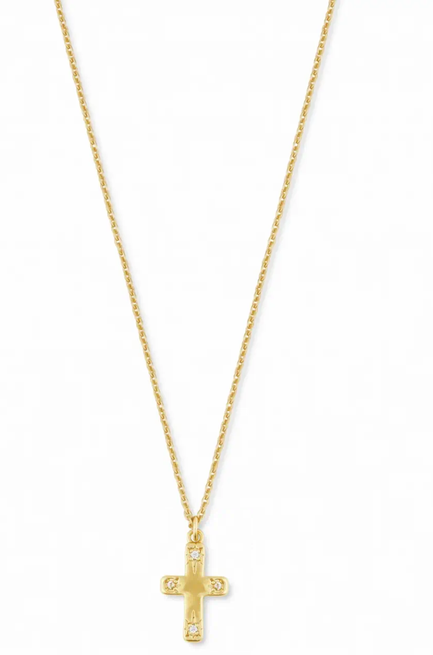 The Dainty Cosmos Cross Charm Necklace
