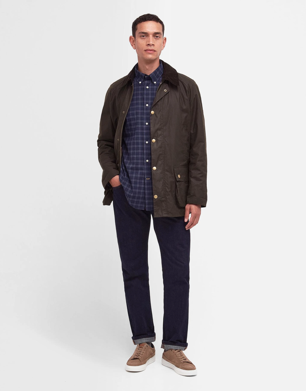 Ashby Waxed Jacket-Olive