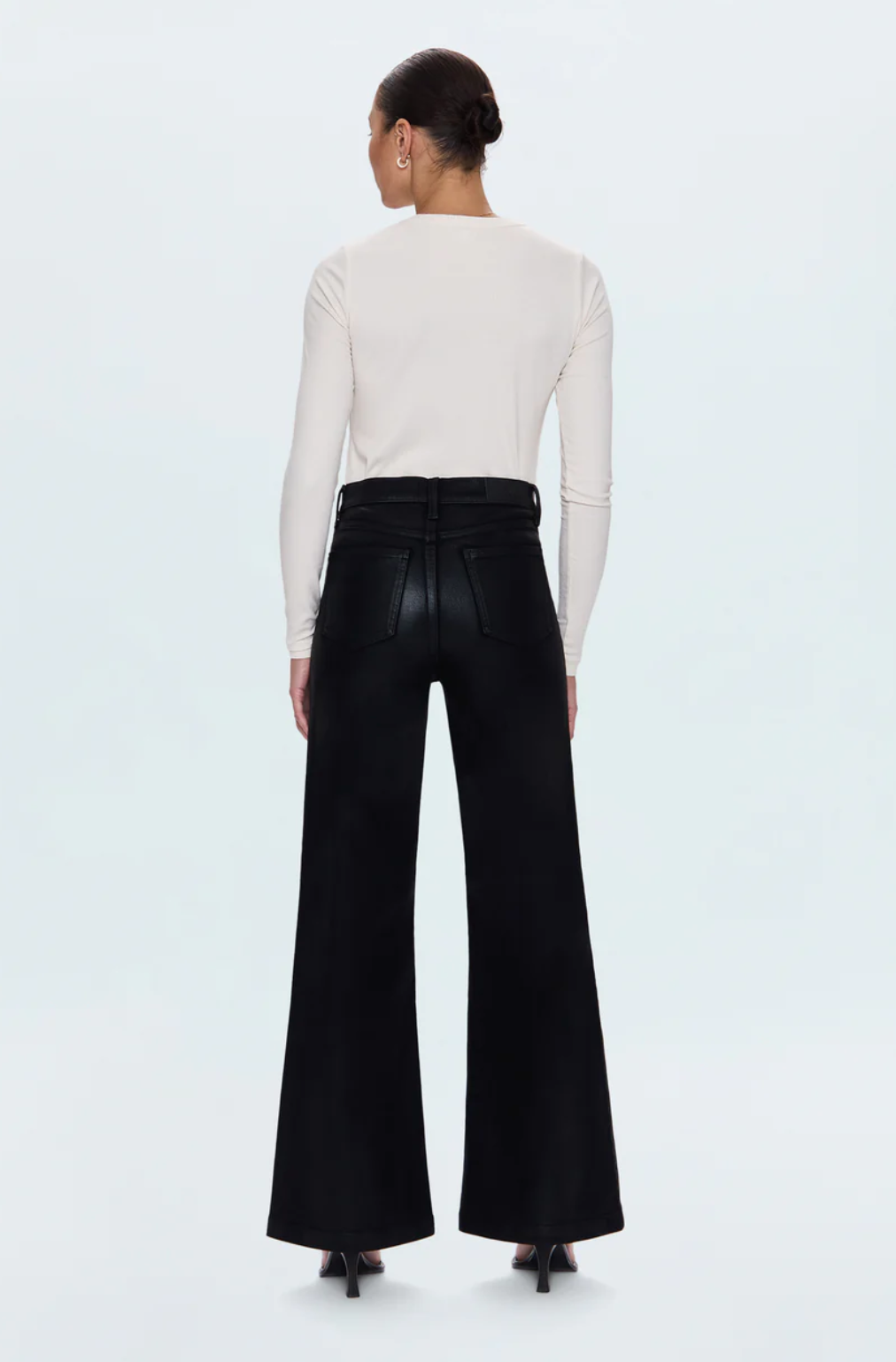 Lana Wide Leg-Coated Noir