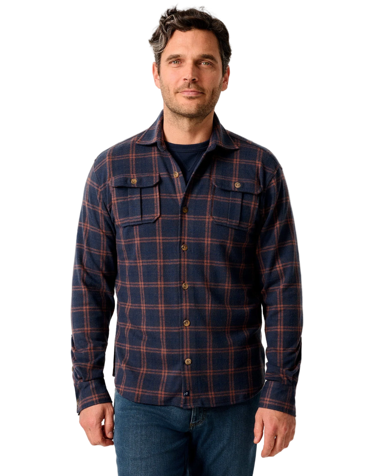 Judah Lodge Shirt-Navy/Coffee