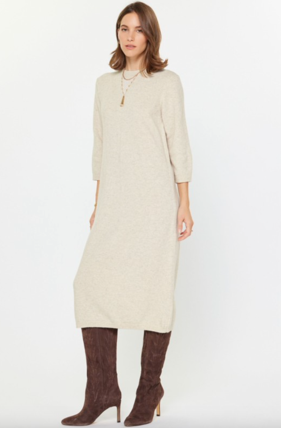 Kristin Sweater Dress-Oatmeal
