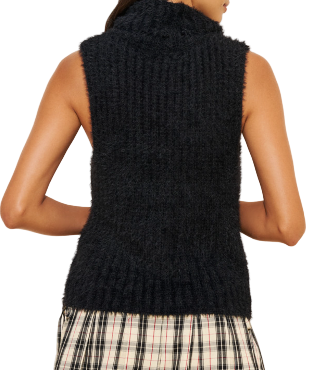 Colette Sleeveless Turtleneck-Black