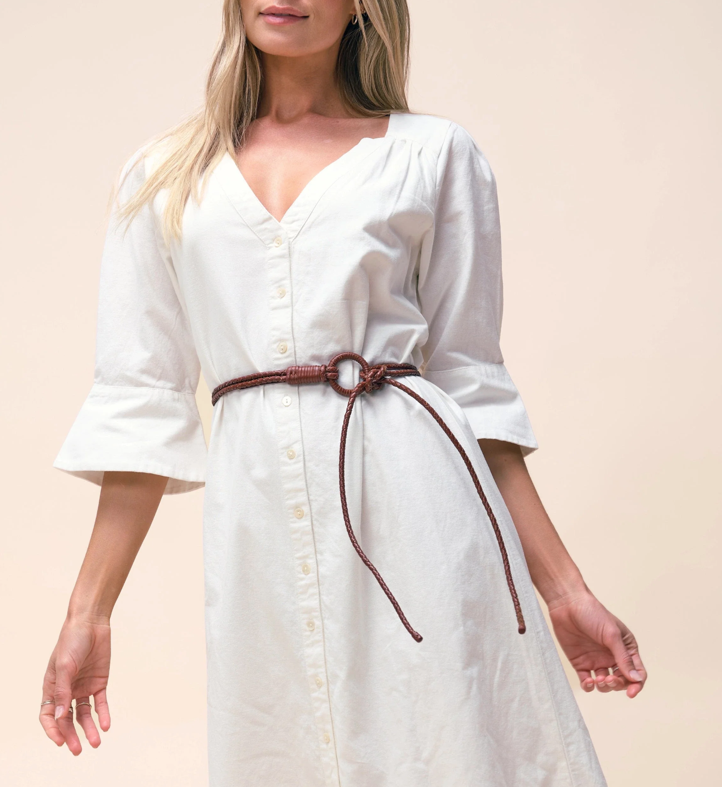 Loop Leather Belt-Cognac