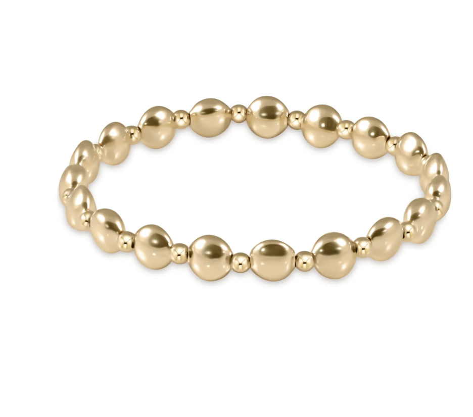 Honesty Gold Grateful Pattern 6mm Bead Bracelet