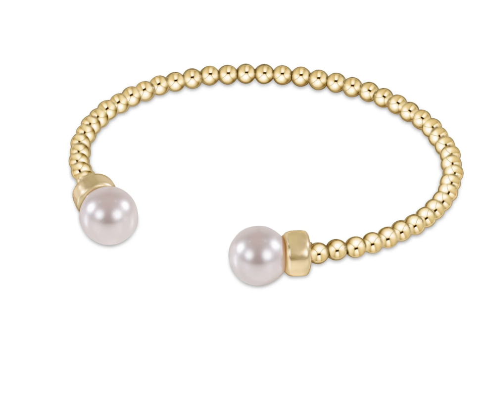 Classic Gold 3mm Bead Pearl Cuff