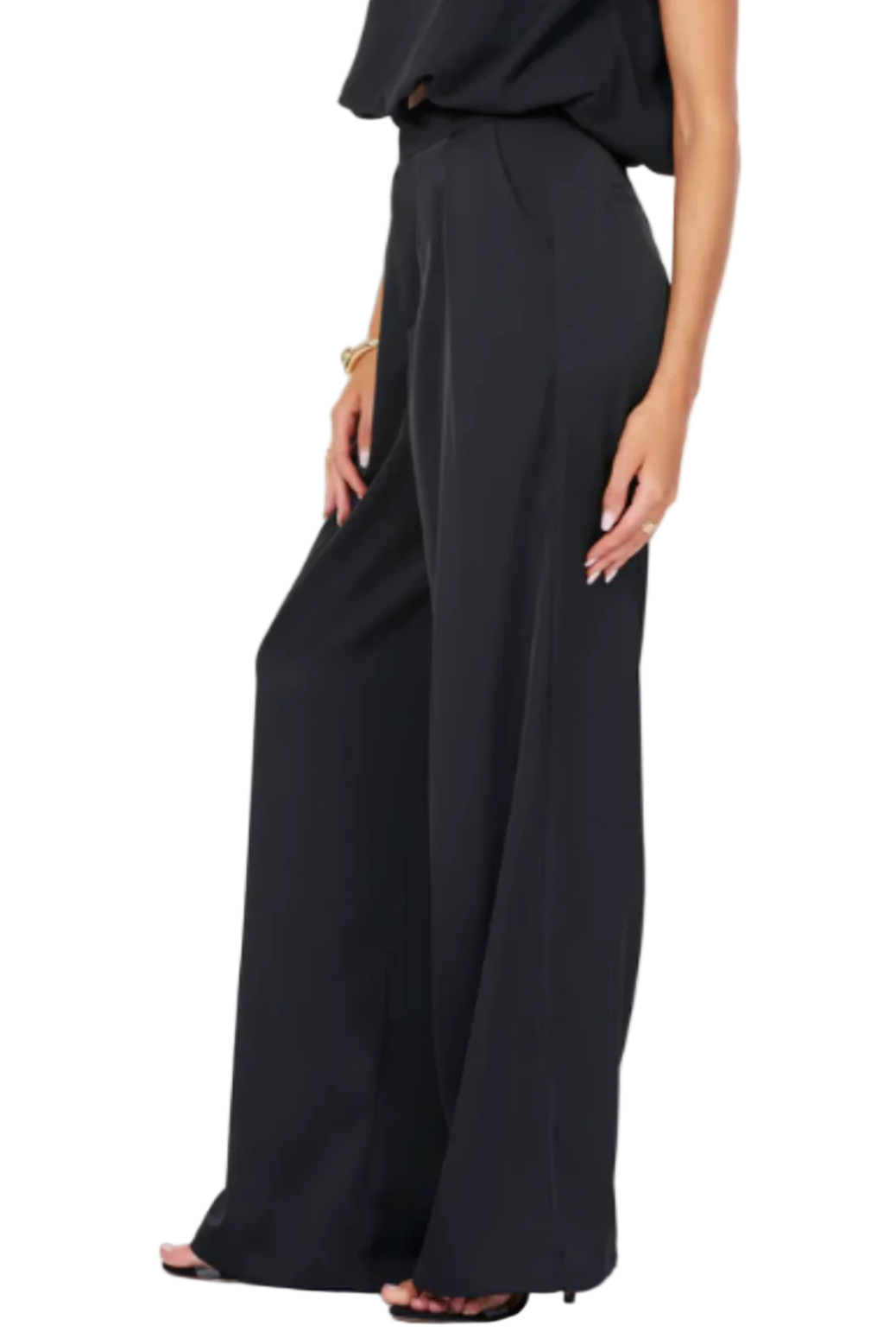 Monroe Wide Leg Pant-Black