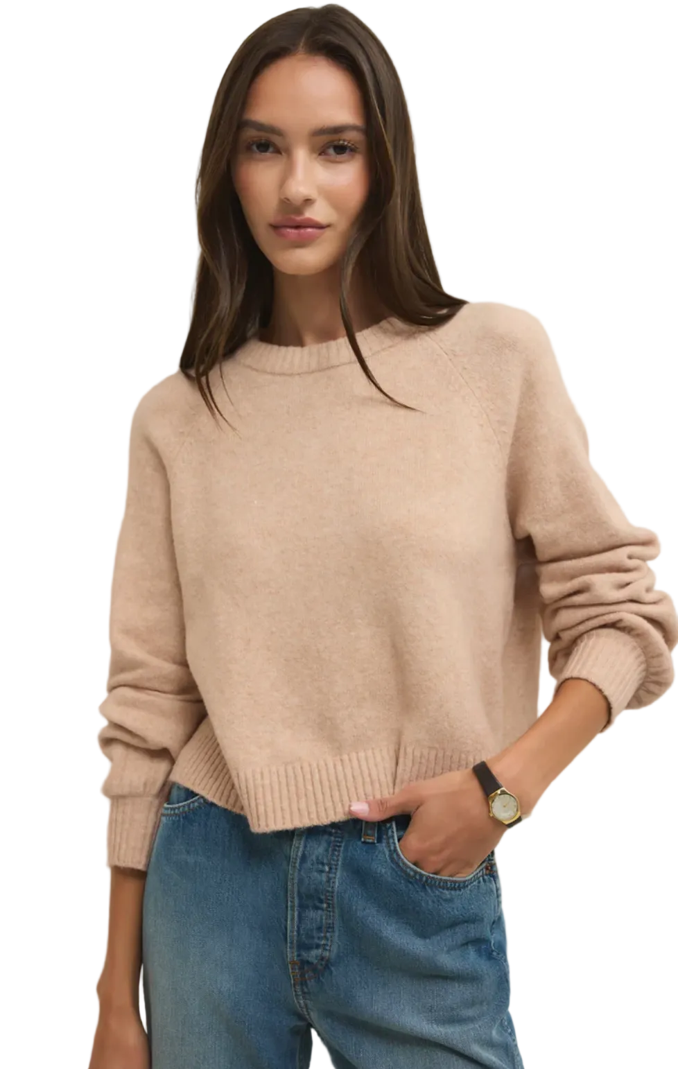 Coming Up Sweater-Light Camel