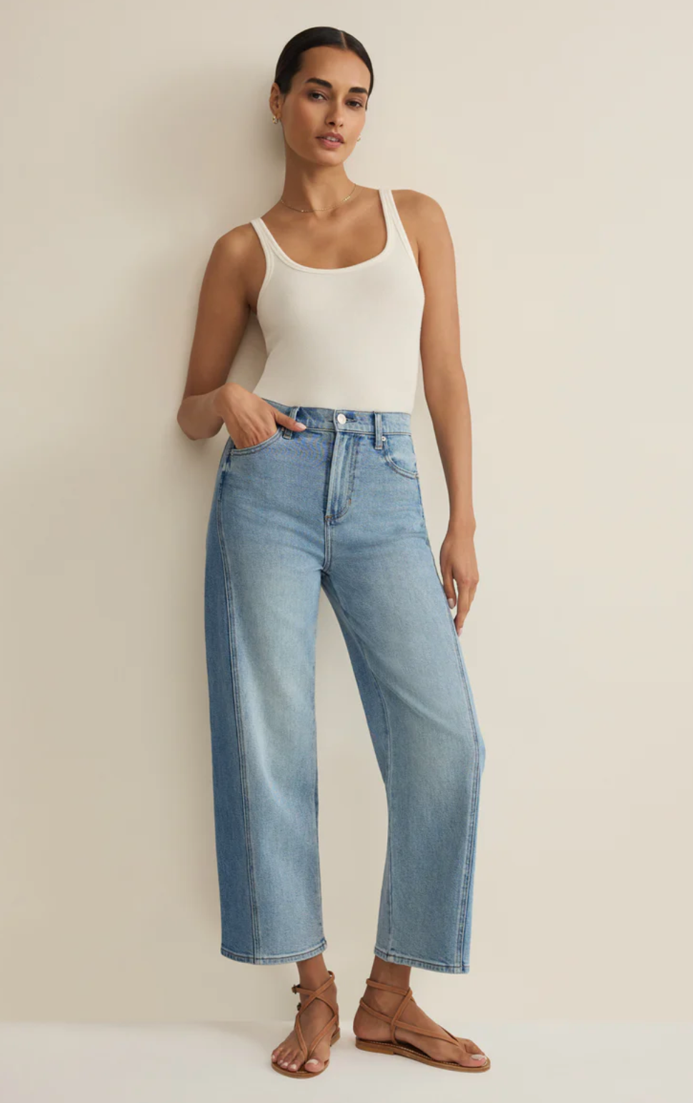 Luna Crop Bowed Jean-Utopia